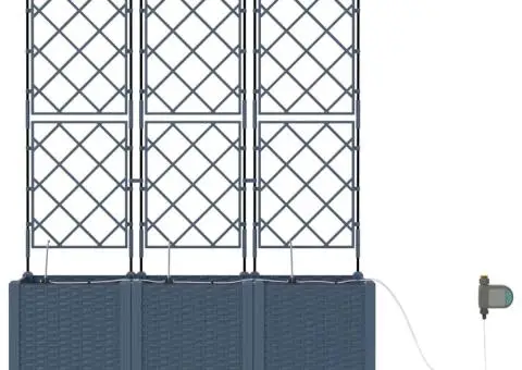 Ghivece de Grădină 1 buc Zăbrele Gri 120 x 40 x 142 cm Plastic - 5/5