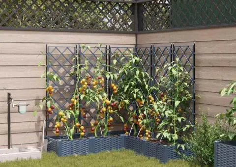 Ghivece de Grădină 1 buc Zăbrele Gri 120 x 120 x 126 cm Plastic - 1/5