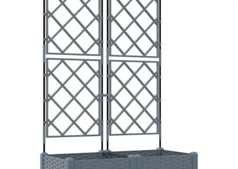 Jardiniere grădină cu spalier 2 buc. gri deschis 80x40x125,5 cm - 2/5