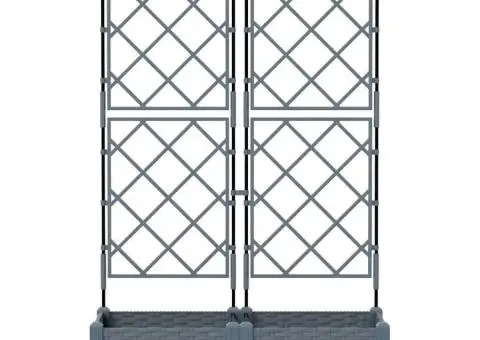 Jardiniere grădină cu spalier 2 buc. gri deschis 80x40x125,5 cm - 5/5