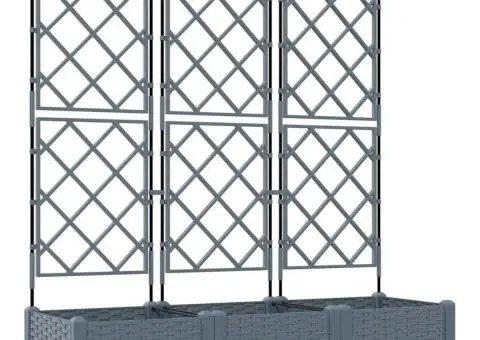 Jardiniere grădină cu spalier 3 buc. gri deschis 120x40x125,5cm - 2/5