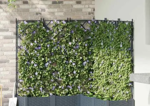 Jardiniere grădină cu spalier 5 buc. gri deschis 120x40x125,5cm - 1/5