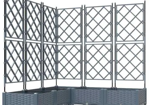 Jardiniere grădină cu spalier 5 buc. gri deschis 120x40x125,5cm - 2/5