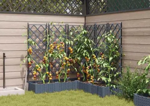 Jardiniere grădină cu spalier 5 buc. gri deschis 120x40x125,5cm - 3/5