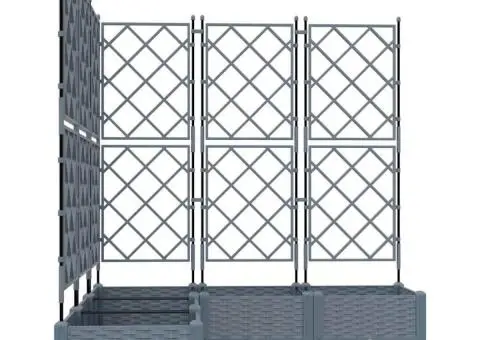 Jardiniere grădină cu spalier 5 buc. gri deschis 120x40x125,5cm - 5/5