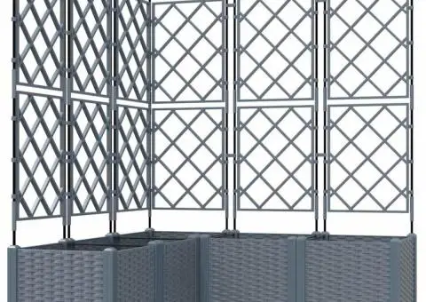 Jardiniere grădină cu spalier 5 buc. gri deschis 120x40x143 cm - 2/5