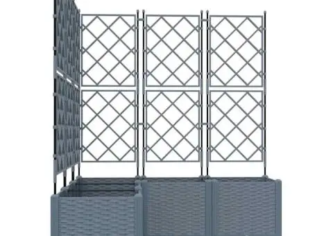 Jardiniere grădină cu spalier 5 buc. gri deschis 120x40x143 cm - 5/5