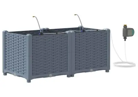 Ghivece de Grădină 1 buc Gri deschis 80 x 40 x 37.5 cm Plastic - 2/5