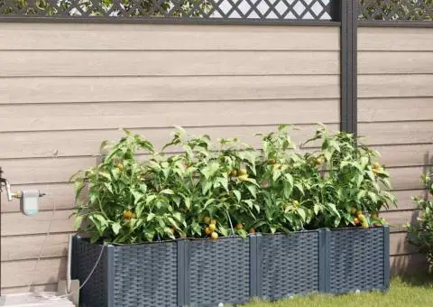 Ghivece de Grădină 1 buc Gri deschis 160 x 40 x 37.5 cm Plastic - 1/5