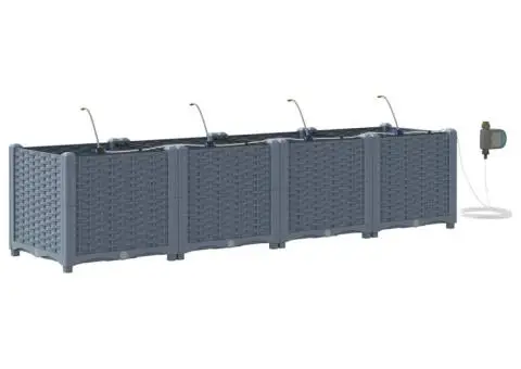 Ghivece de Grădină 1 buc Gri deschis 160 x 40 x 37.5 cm Plastic - 2/5