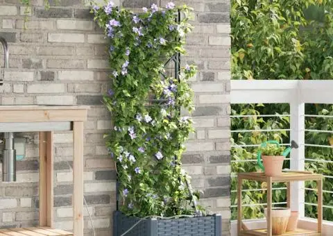 Ghivece de Grădină 1 buc Gri deschis 40 x 40 x 126 cm Plastic - 1/5