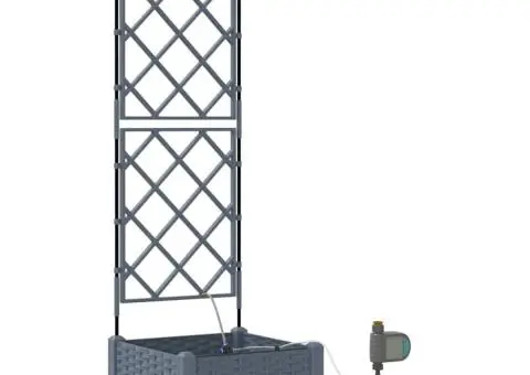 Ghivece de Grădină 1 buc Gri deschis 40 x 40 x 126 cm Plastic - 2/5