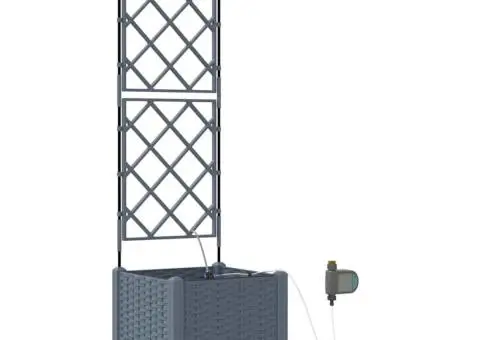 Ghivece de Grădină 1 buc Gri deschis 40 x 40 x 142 cm Plastic - 2/5