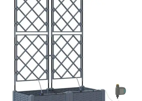 Ghivece de Grădină 1 buc Gri deschis 80 x 40 x 126 cm Plastic - 2/5