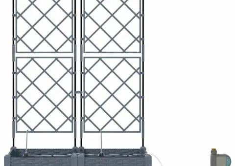 Ghivece de Grădină 1 buc Gri deschis 80 x 40 x 126 cm Plastic - 4/5