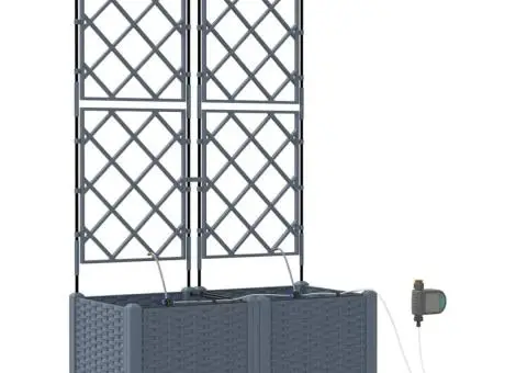 Ghivece de Grădină 1 buc Gri deschis 80 x 40 x 142 cm Plastic - 2/5