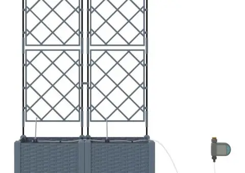 Ghivece de Grădină 1 buc Gri deschis 80 x 40 x 142 cm Plastic - 5/5