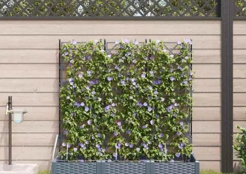 Ghivece de Grădină 1 buc Gri deschis 120 x 40 x 126 cm Plastic - 1/5