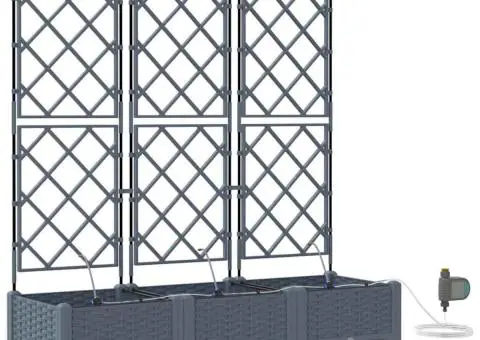 Ghivece de Grădină 1 buc Gri deschis 120 x 40 x 126 cm Plastic - 2/5