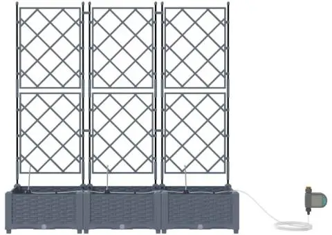 Ghivece de Grădină 1 buc Gri deschis 120 x 40 x 126 cm Plastic - 5/5