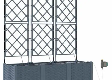 Ghivece de Grădină 1 buc Gri deschis 120 x 40 x 142 cm Plastic - 2/5