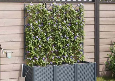 Ghivece de Grădină 1 buc Gri deschis 120 x 40 x 142 cm Plastic - 3/5