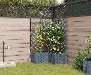 Ghivece de Grădină 1 buc Gri deschis 80 x 80 x 142 cm Plastic