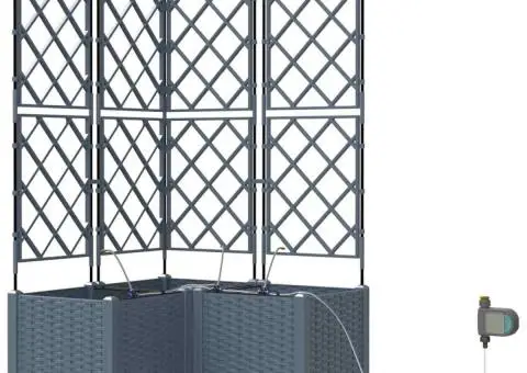 Ghivece de Grădină 1 buc Gri deschis 80 x 80 x 142 cm Plastic - 2/5