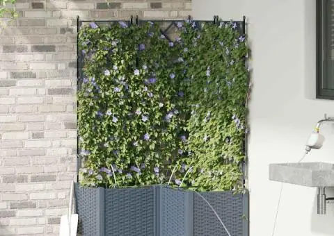 Ghivece de Grădină 1 buc Gri deschis 80 x 80 x 142 cm Plastic - 3/5