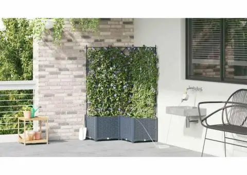 Ghivece de Grădină 1 buc Gri deschis 80 x 80 x 142 cm Plastic - 4/5