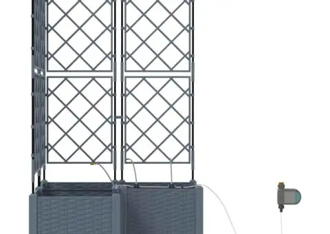 Ghivece de Grădină 1 buc Gri deschis 80 x 80 x 142 cm Plastic - 5/5