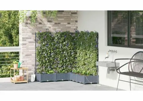 Ghivece de Grădină 1 buc Gri deschis 120 x 120 x 126 cm Plastic - 4/5