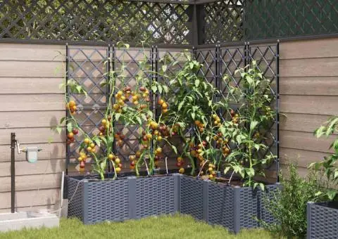 Ghivece de Grădină 1 buc Gri deschis 120 x 120 x 142 cm Plastic - 3/5