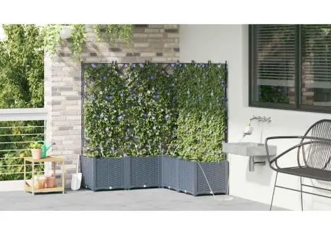 Ghivece de Grădină 1 buc Gri deschis 120 x 120 x 142 cm Plastic - 4/5