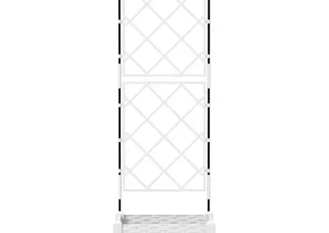 Jardinieră de grădină cu spalier, alb, 40x40x125.5 cm - 5/5