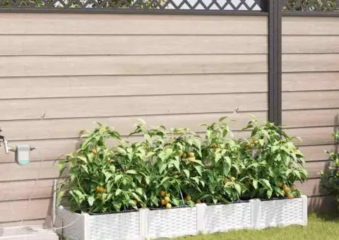 Ghivece de Grădină 1 buc Alb 160 x 40 x 22 cm Plastic - 1/5