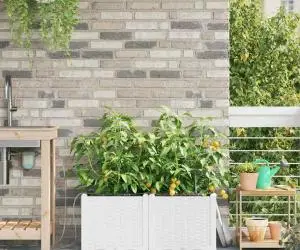 Ghivece de Grădină 1 buc Alb 80 x 40 x 37.5 cm Plastic