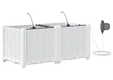 Ghivece de Grădină 1 buc Alb 80 x 40 x 37.5 cm Plastic - 2/5