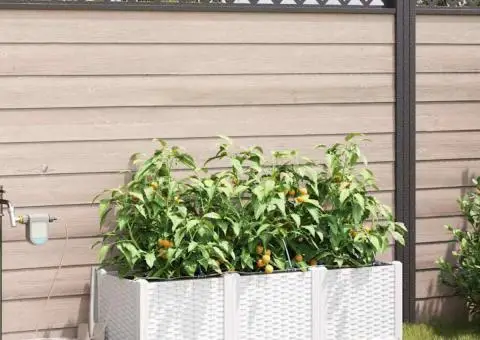 Ghivece de Grădină 1 buc Alb 120 x 40 x 37.5 cm Plastic - 1/5