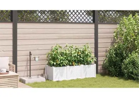 Ghivece de Grădină 1 buc Alb 120 x 40 x 37.5 cm Plastic - 4/5