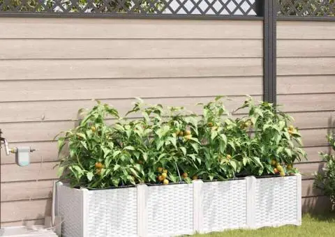 Ghivece de Grădină 1 buc Alb 160 x 40 x 37.5 cm Plastic - 1/5