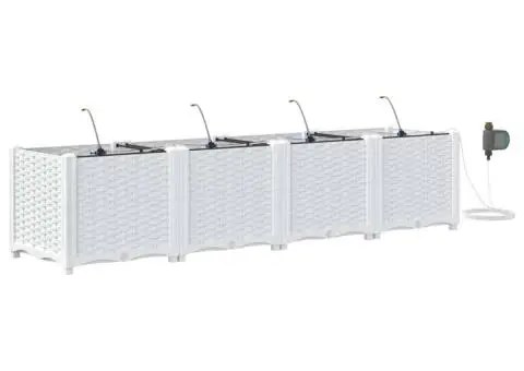 Ghivece de Grădină 1 buc Alb 160 x 40 x 37.5 cm Plastic - 2/5