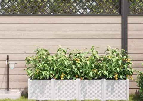 Ghivece de Grădină 1 buc Alb 160 x 40 x 37.5 cm Plastic - 3/5