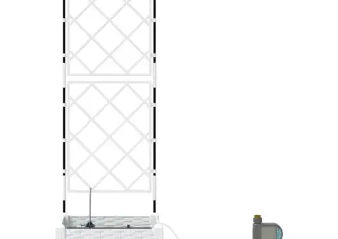 Ghivece de Grădină 1 buc Zăbrele Alb 40 x 40 x 126 cm Plastic - 5/5