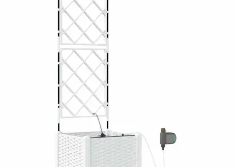 Ghivece de Grădină 1 buc Alb 40 x 40 x 142 cm Plastic - 2/5