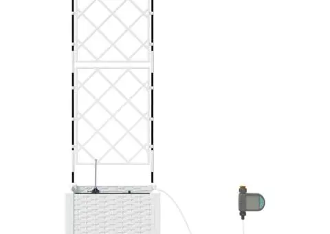 Ghivece de Grădină 1 buc Alb 40 x 40 x 142 cm Plastic - 5/5