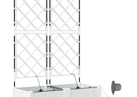 Ghivece pentru grădină Zăbrele Alb 80 x 40 x 126 cm Plastic - 2/5