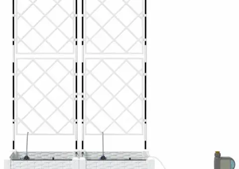 Ghivece pentru grădină Zăbrele Alb 80 x 40 x 126 cm Plastic - 5/5