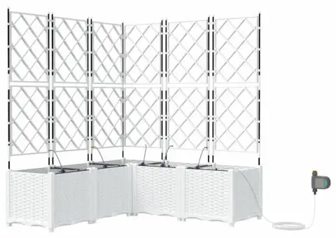 Ghivece pentru grădină Zăbrele Alb 120 x 120 x 142 cm Plastic - 2/5