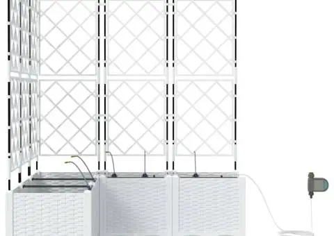 Ghivece pentru grădină Zăbrele Alb 120 x 120 x 142 cm Plastic - 5/5